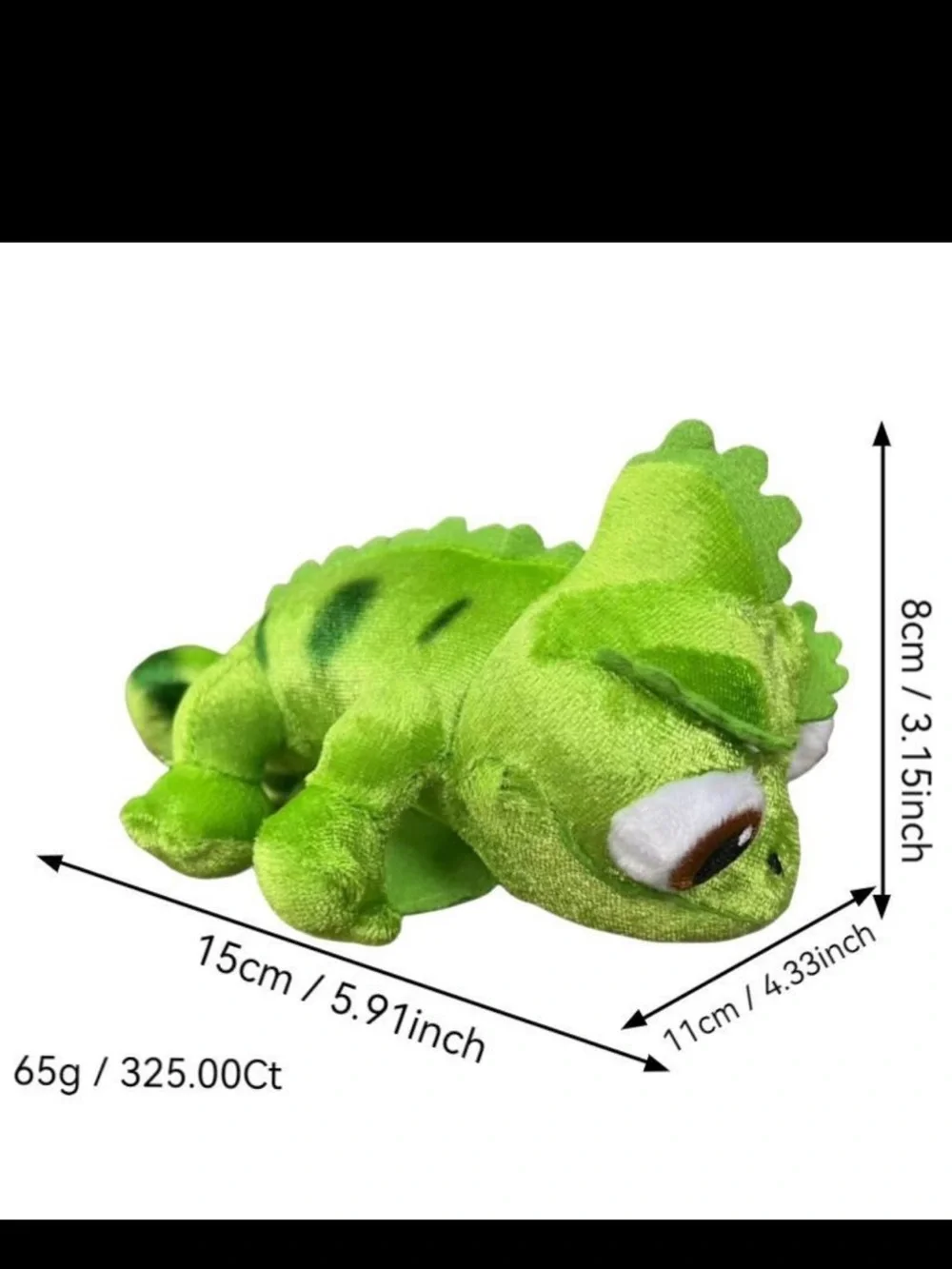 Green Plush Reptile Shoulder Pal - Soft Chameleon Plush Toy